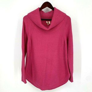 Anthropologie Moth Brenta‎ Cowl Neck Hot Pink Tunic Sweater Medium EUC